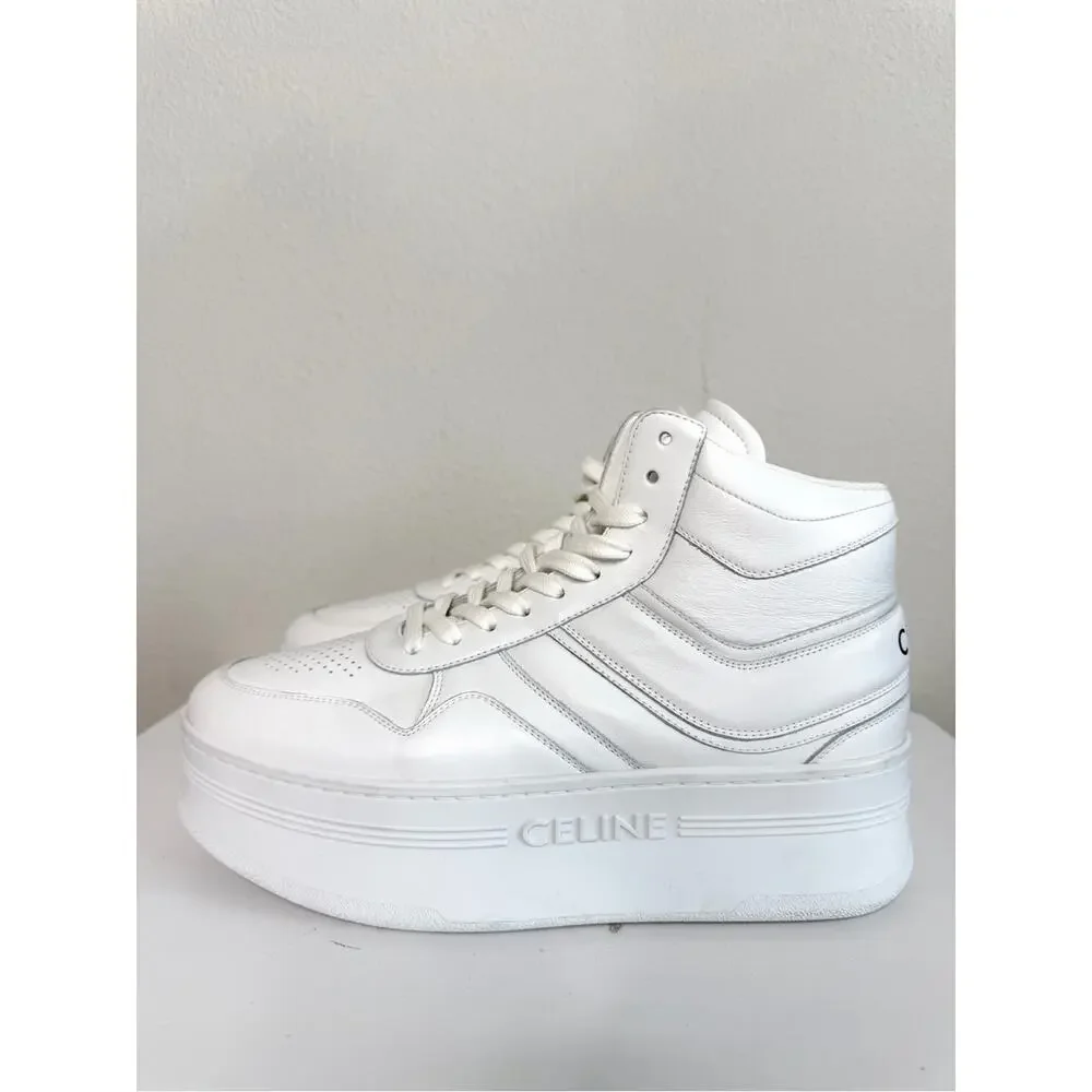 CELINE White Platform High Top Sneakers Size 41